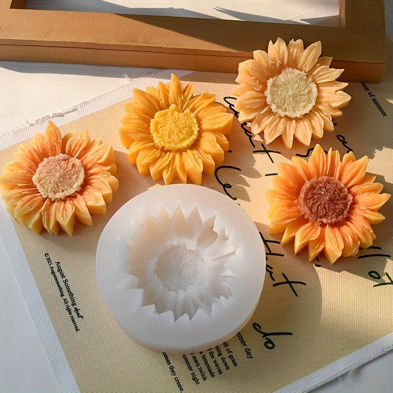 Soap Making Handmade - 활기 넘치는 3D 해바라기 실리콘 몰드