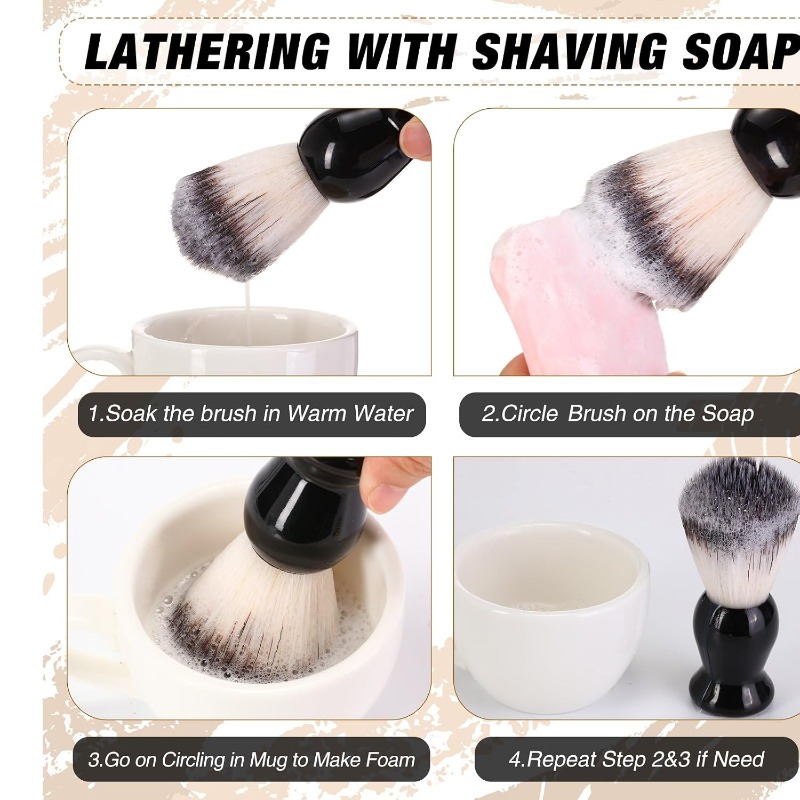 1개입 수염 면도 브러시, 나무 손잡이 강모 헤어 바버 - Soap Making Equipment 리뷰 및 가격