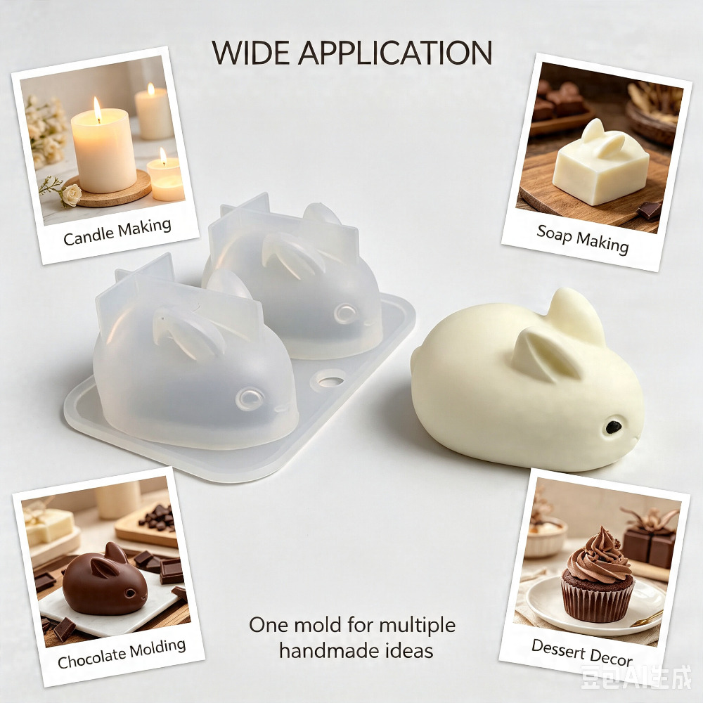 3D 미니 토끼 실리콘 몰드 식품 등급 2구 토끼 모양 - Soap Making Activity 리뷰 및 가격