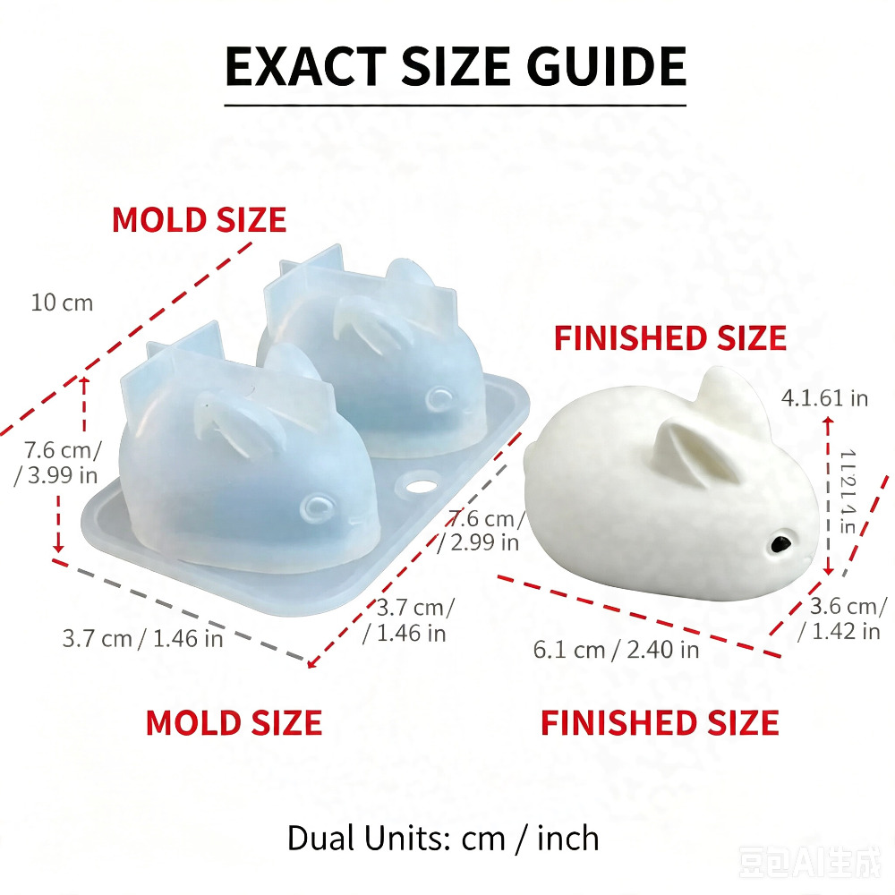 3D 미니 토끼 실리콘 몰드 식품 등급 2구 토끼 모양 - Soap Making Activity 리뷰 및 가격