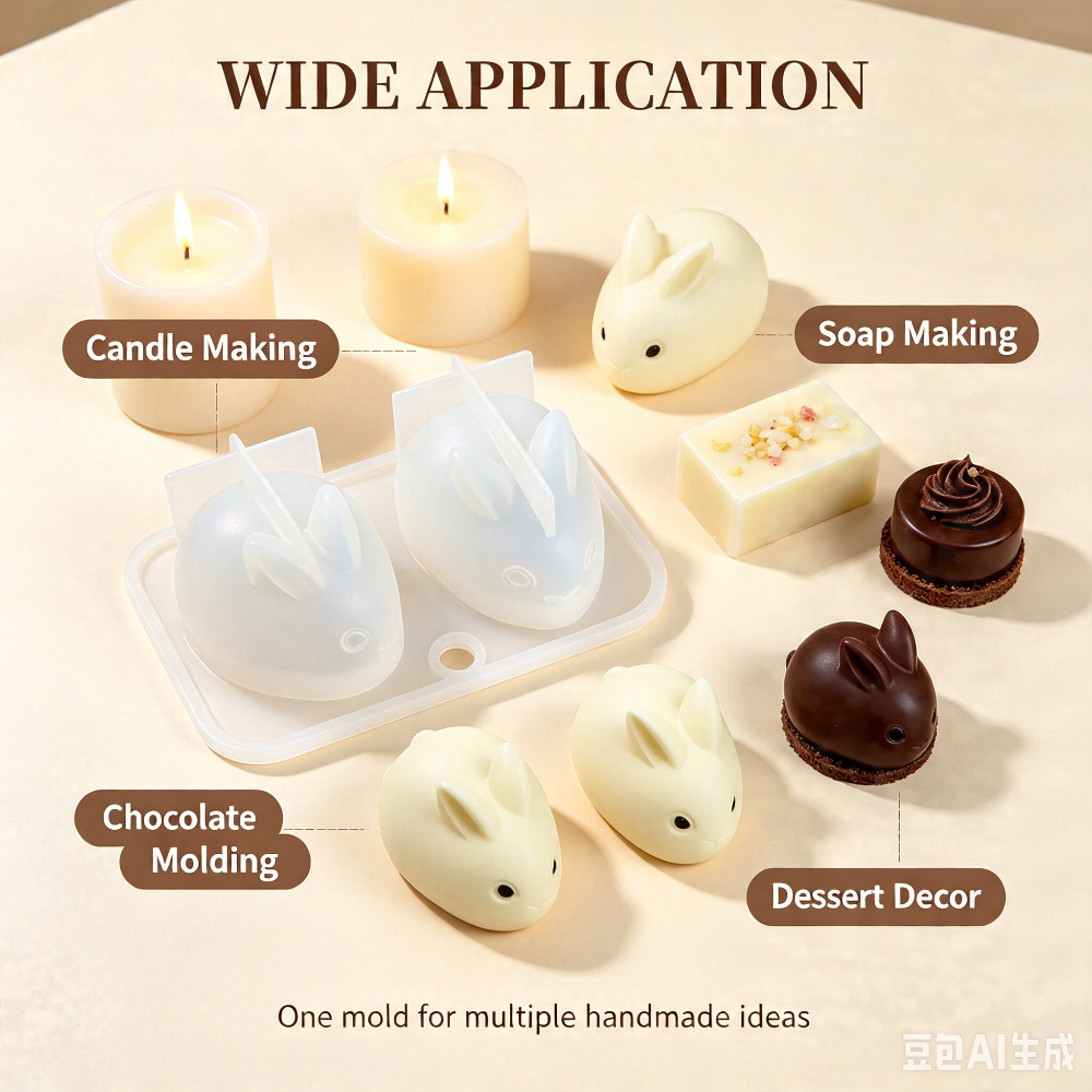 3D 미니 토끼 실리콘 몰드 식품 등급 2구 토끼 모양 - Soap Making Activity 리뷰 및 가격