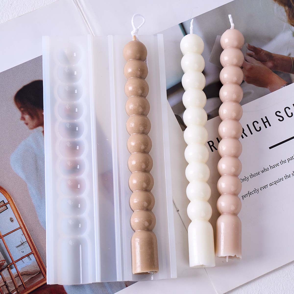 3D 롱 스트라이프 버블 비즈 필라 캔들 실리콘 몰드  - Soap Making Essentials 리뷰 및 가격